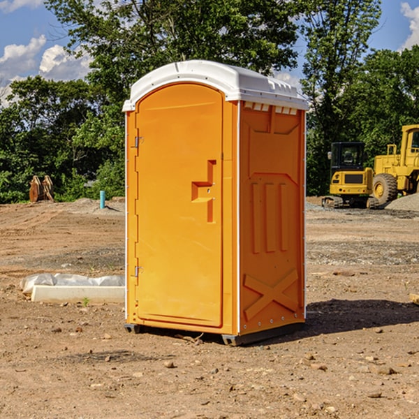 how often are the porta potties cleaned and serviced during a rental period in Connell